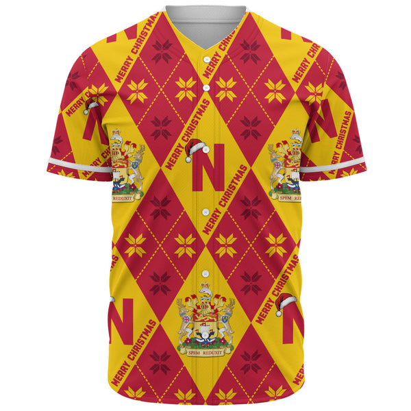 New Brunswick Baseball Shirt Christmas Argyle Pattern With Royal Crest