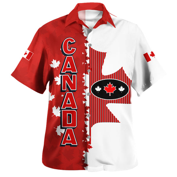 Canada Bowling Shirt Bold Leaf Patriotic Canada Edition
