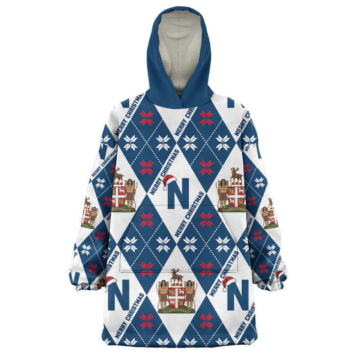 Newfoundland & Labrador Snug Hoodie Christmas Argyle Pattern With Royal Crest