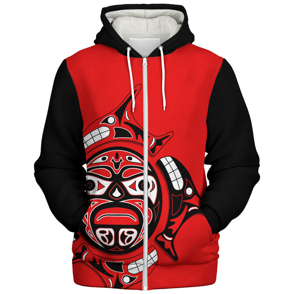 Canada Sherpa Hoodie Echoes Of The Sun Indigenous Pride