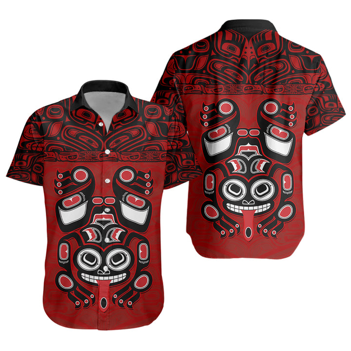 Canada Short Sleeve Shirt Haida Frog Guardian Tribal Power