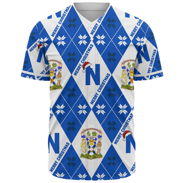 Nova Scotia Baseball Shirt Christmas Argyle Pattern With Royal Crest