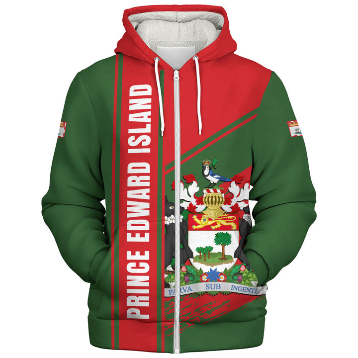 Prince Edward Island Sherpa Hoodie Heritage Strength Crest