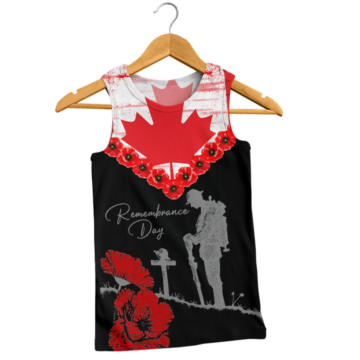 Canada Tank Top Remembrance Day Maple Poppy Honor
