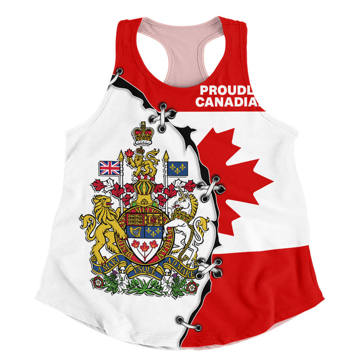Canada Women Tank Coat Of Arms Unity Zipper Style