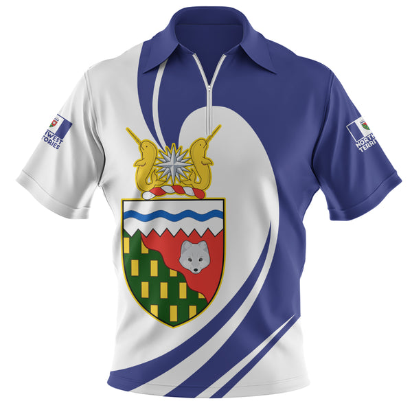 Northwest Territories Zip Polo Shirt Legacy Of The Noble Spirit