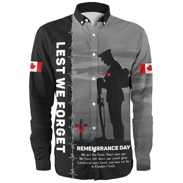 Canada Long Sleeve Shirt Remembrance Day We Shall Not Forget We Will Remember Them