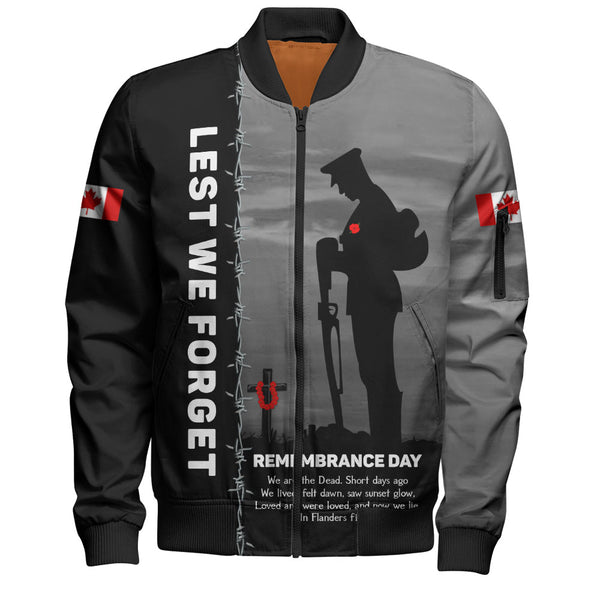 Canada Bomber Jacket Remembrance Day We Shall Not Forget We Will Remember Them