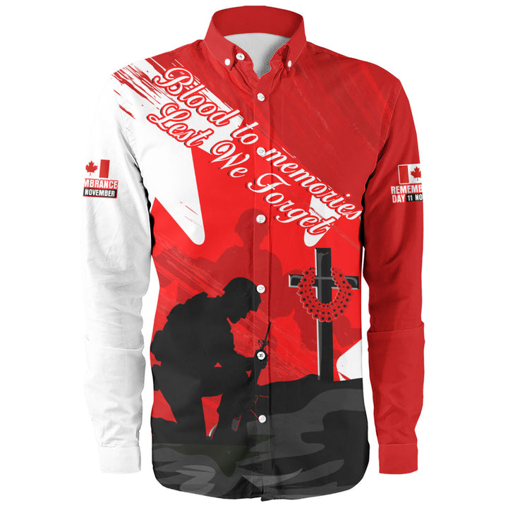 Canada Long Sleeve Shirt Silhouettes Of Sacrifice Remembrance Day Tribute