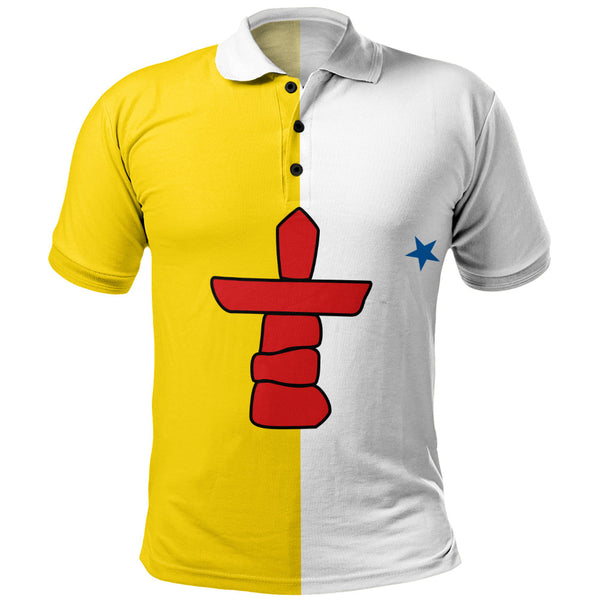 Nunavut Polo Shirt Flag Minimalist Pride Style
