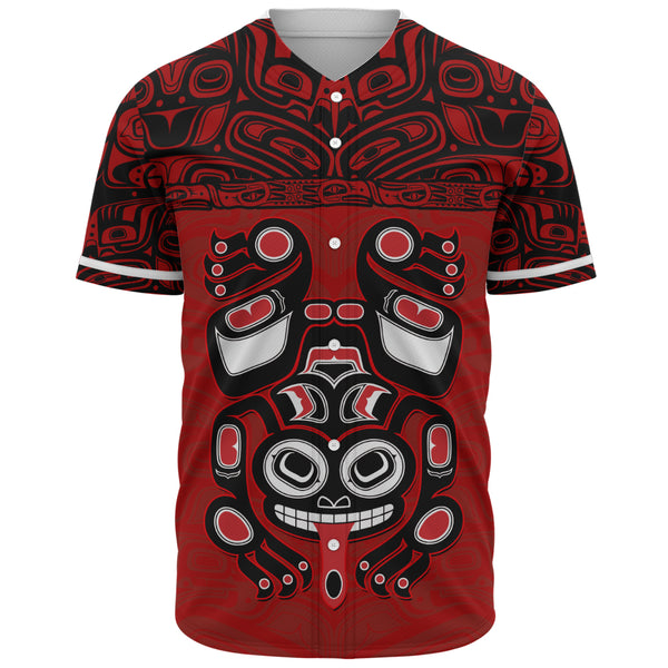 Canada Baseball Shirt Haida Frog Guardian Tribal Power