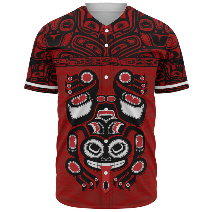 Canada Baseball Shirt Haida Frog Guardian Tribal Power
