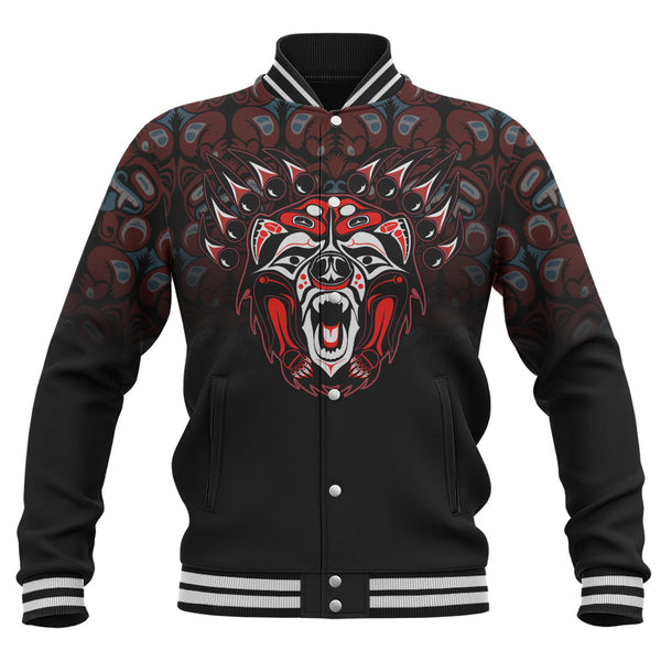 Canada Baseball Jacket Tribal Bear Awakening