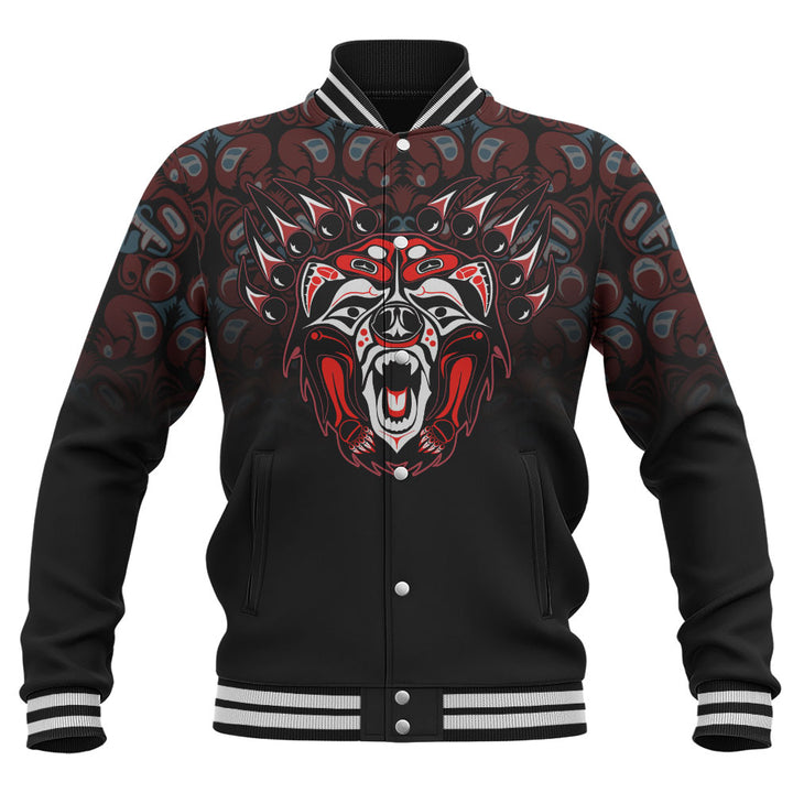 Canada Baseball Jacket Tribal Bear Awakening