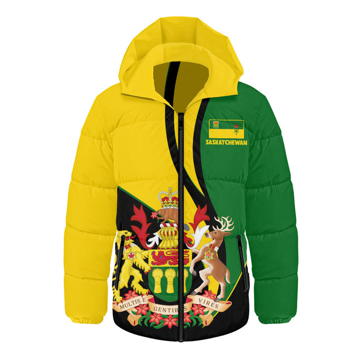 Saskatchewan Hooded Padded Jacket Heritage Pride Of The North