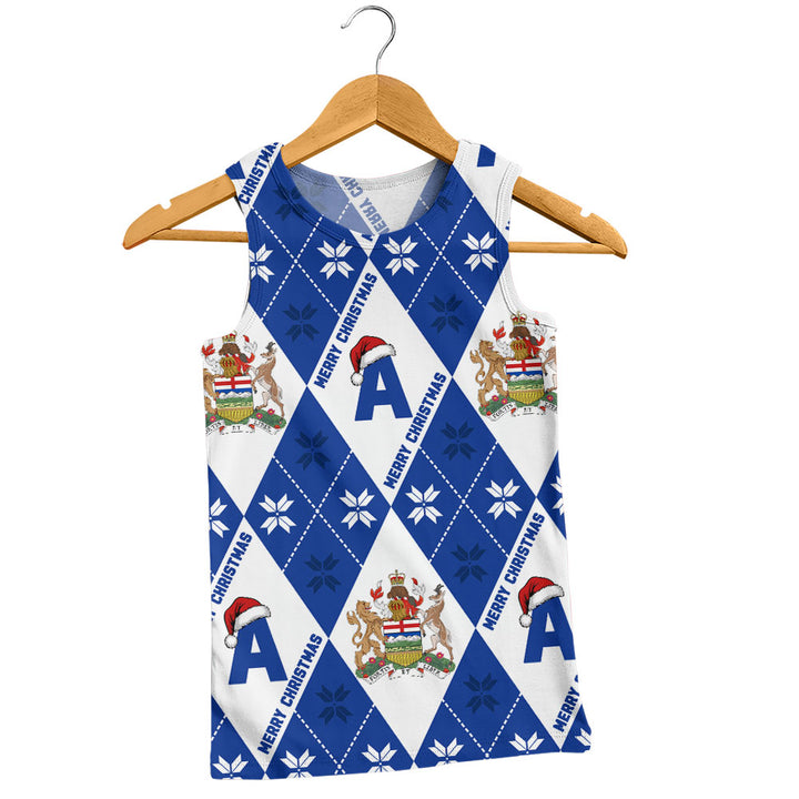 Alberta Tank Top Christmas Argyle Pattern With Royal Crest