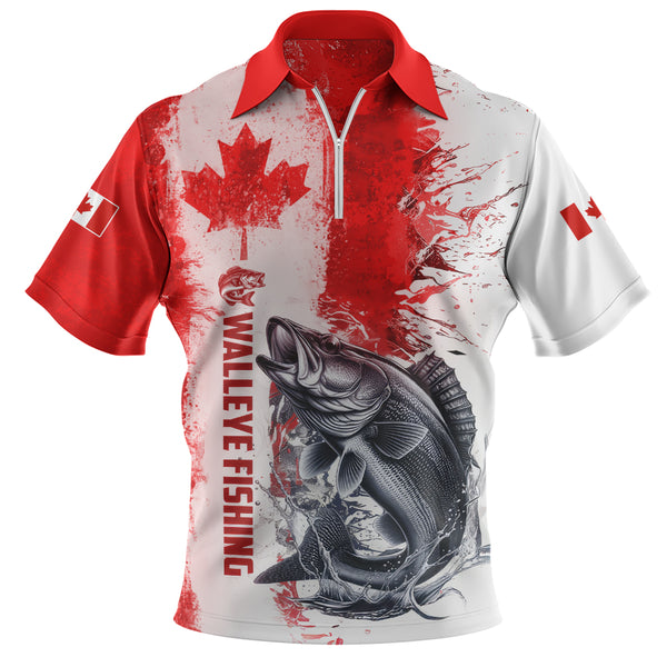 Canada Zip Polo Shirt Canada Maple Hook And Splash