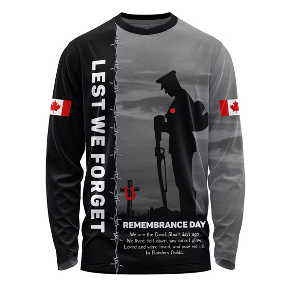Canada Long Sleeve T-Shirt Remembrance Day We Shall Not Forget We Will Remember Them