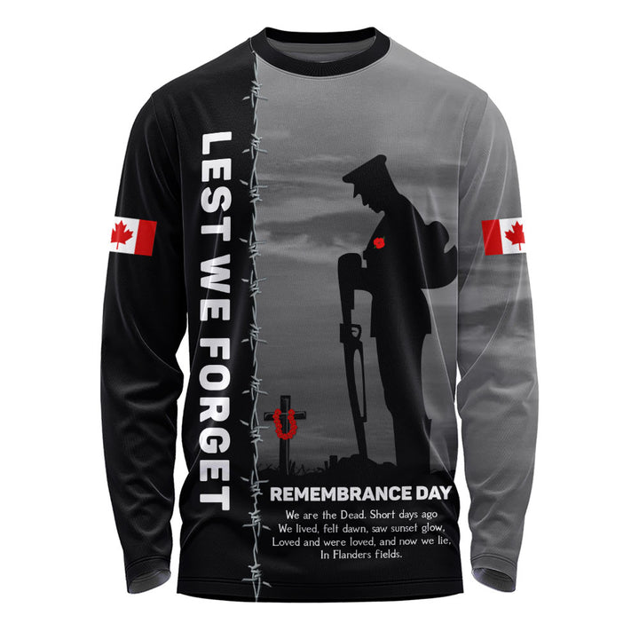 Canada Long Sleeve T-Shirt Remembrance Day We Shall Not Forget We Will Remember Them