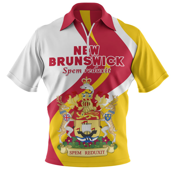 New Brunswick Zip Polo Shirt Crest Of Identity