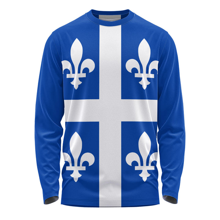 Quebec Long Sleeve T-Shirt Flag Minimalist Pride Style