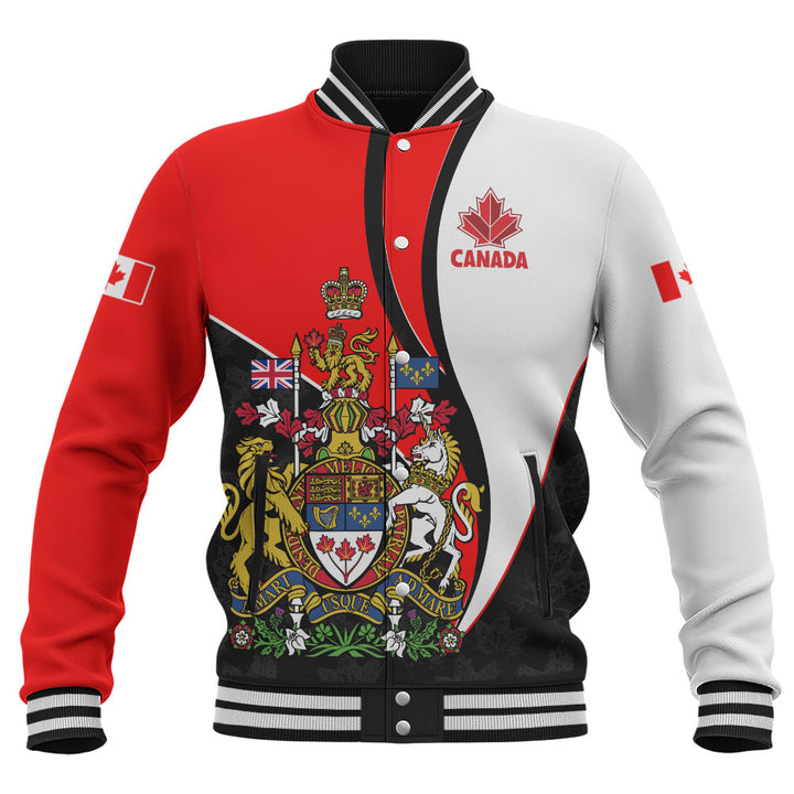 Canada Baseball Jacket Maple Crown Crest With National Pride