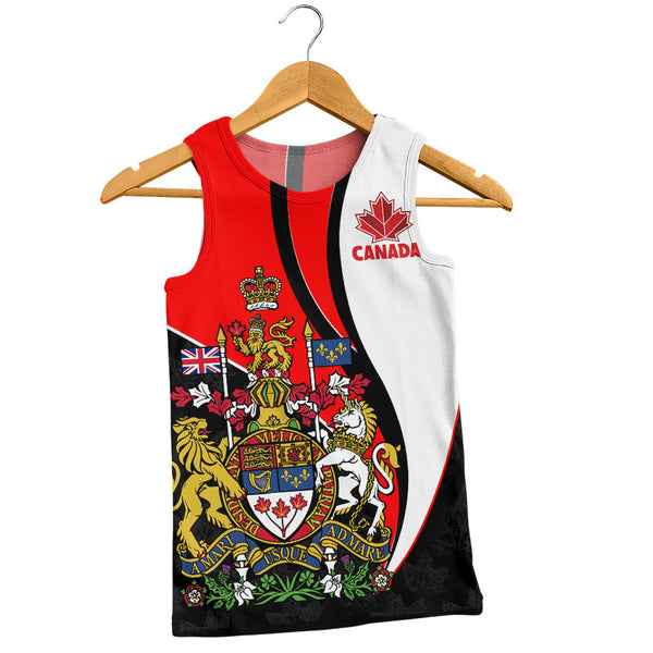 Canada Tank Top Maple Crown Crest With National Pride