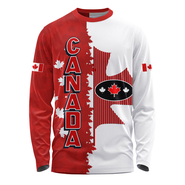 Canada Long Sleeve T-Shirt Bold Leaf Patriotic Canada Edition