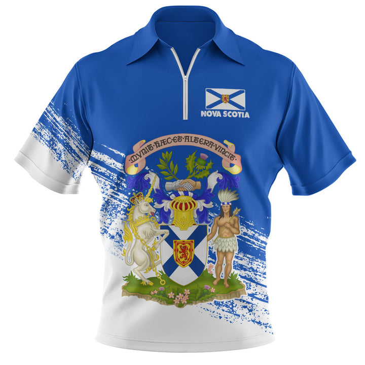 Nova Scotia Zip Polo Shirt Pride Of The Provinces