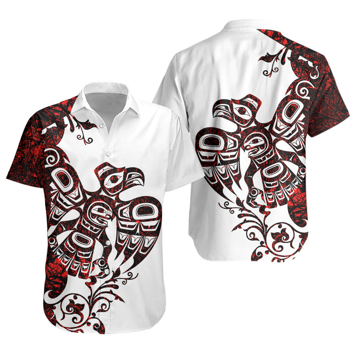 Canada Short Sleeve Shirt Red Sky Flight Haida Edition
