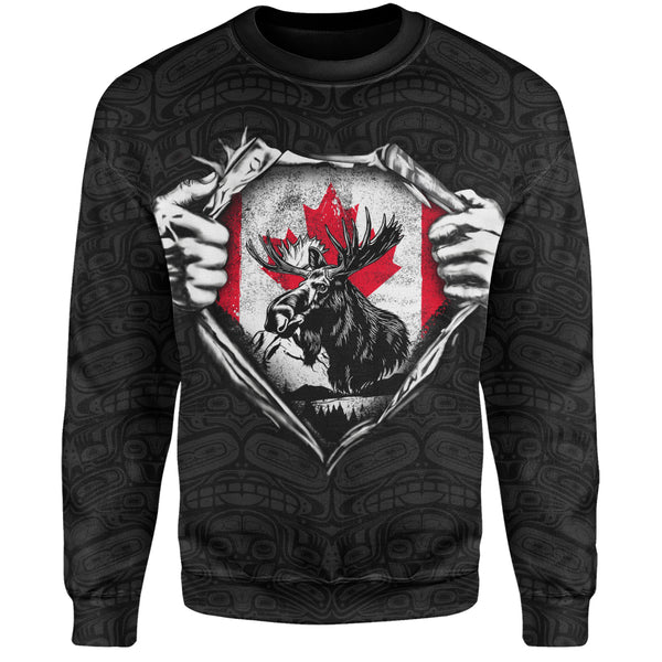 Canada Sweatshirt Haida Maple Flag Moose Legacy