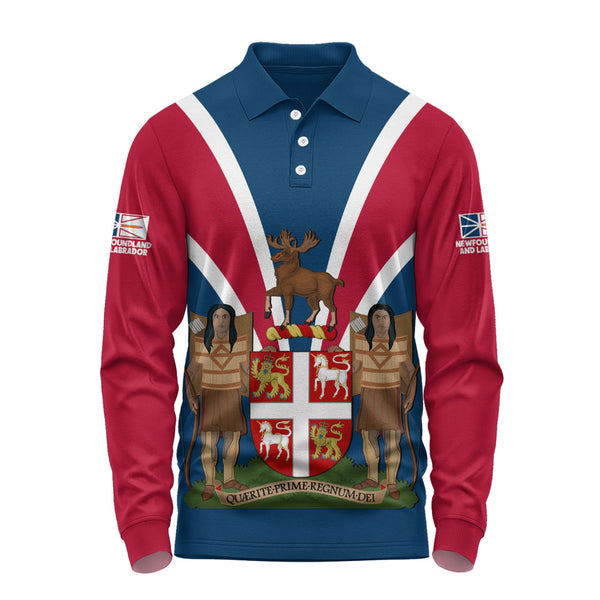 Newfoundland & Labrador Long Sleeve Polo Shirt Proud Provinces Collection