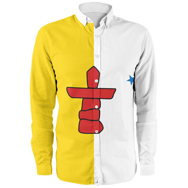 Nunavut Long Sleeve Shirt Flag Minimalist Pride Style