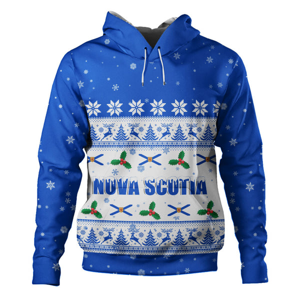 Nova Scotia Hoodie Christmas Knit Style Snowflake Reindeer