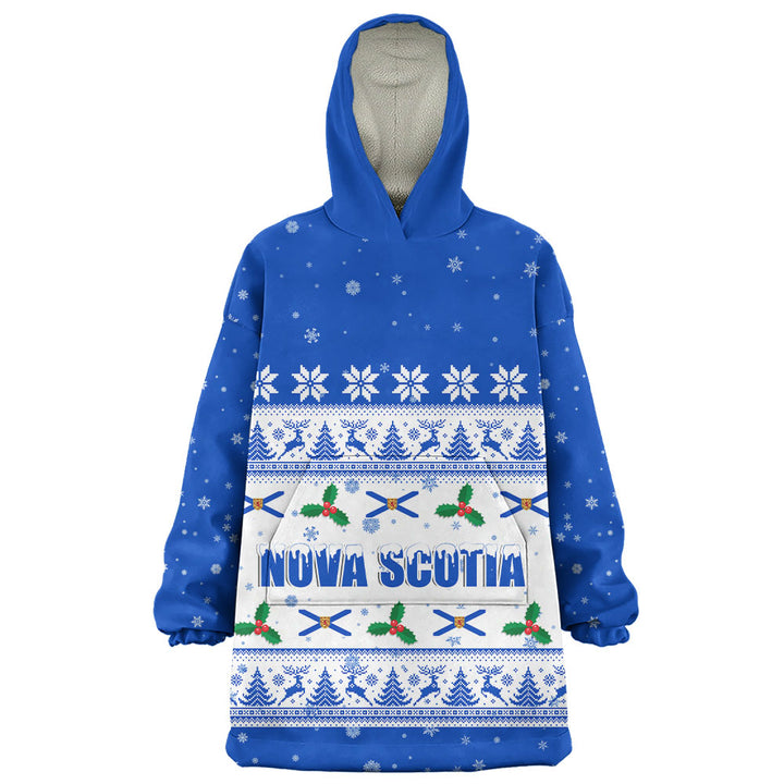 Nova Scotia Snug Hoodie Christmas Knit Style Snowflake Reindeer