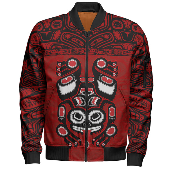 Canada Bomber Jacket Haida Frog Guardian Tribal Power