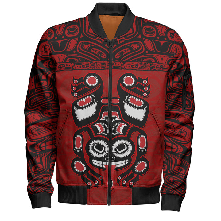 Canada Bomber Jacket Haida Frog Guardian Tribal Power