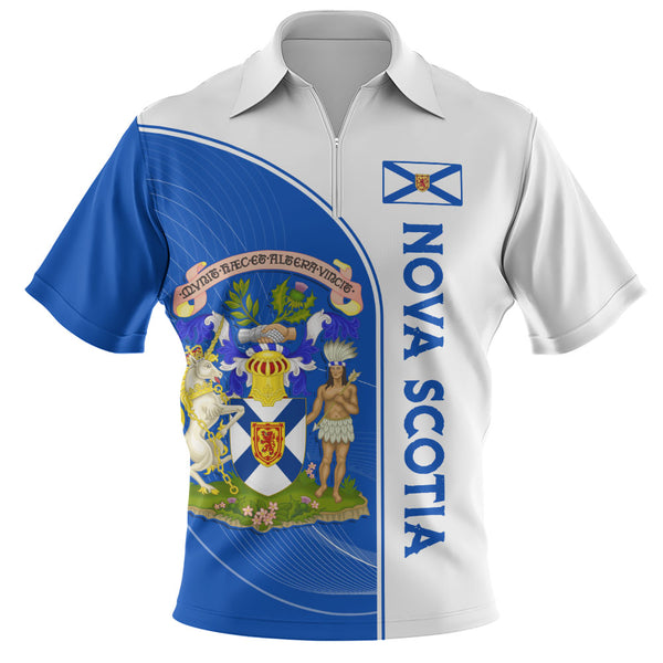 Nova Scotia Zip Polo Shirt Proud Provincial Heritage