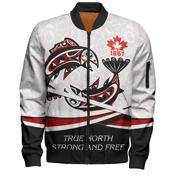 Canada Bomber Jacket Spirit Of Salmon True North Freedom