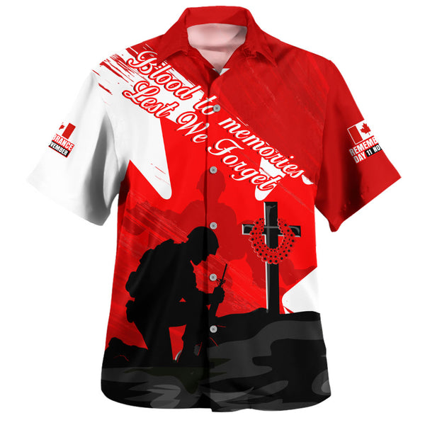 Canada Bowling Shirt Silhouettes Of Sacrifice Remembrance Day Tribute