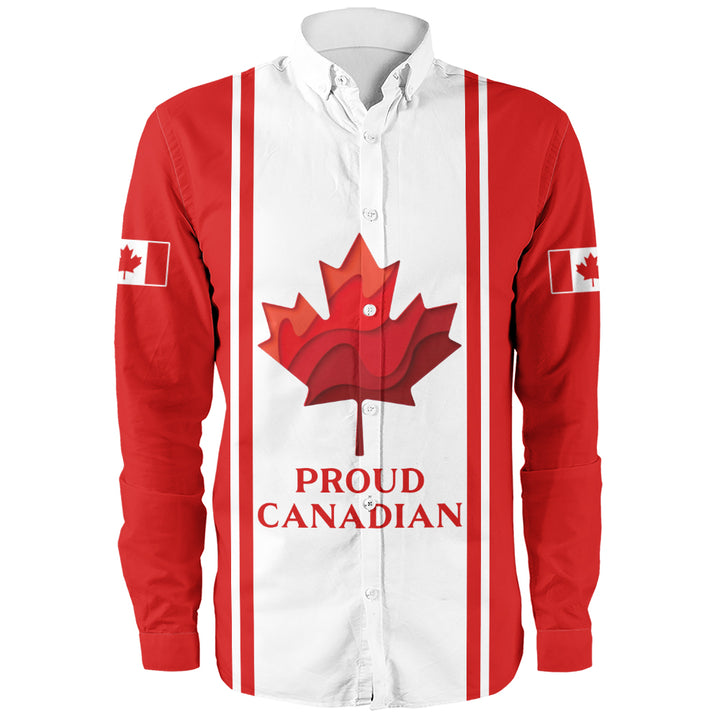 Canada Long Sleeve Shirt Proud Canadian Vertical Maple Flag Edition