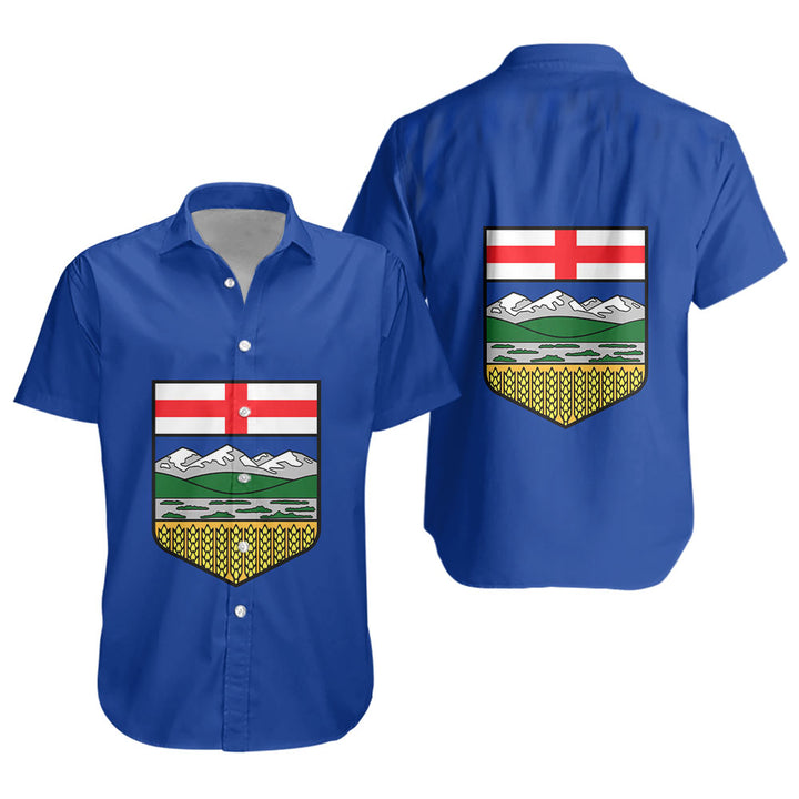 Alberta Short Sleeve Shirt Flag Minimalist Pride Style