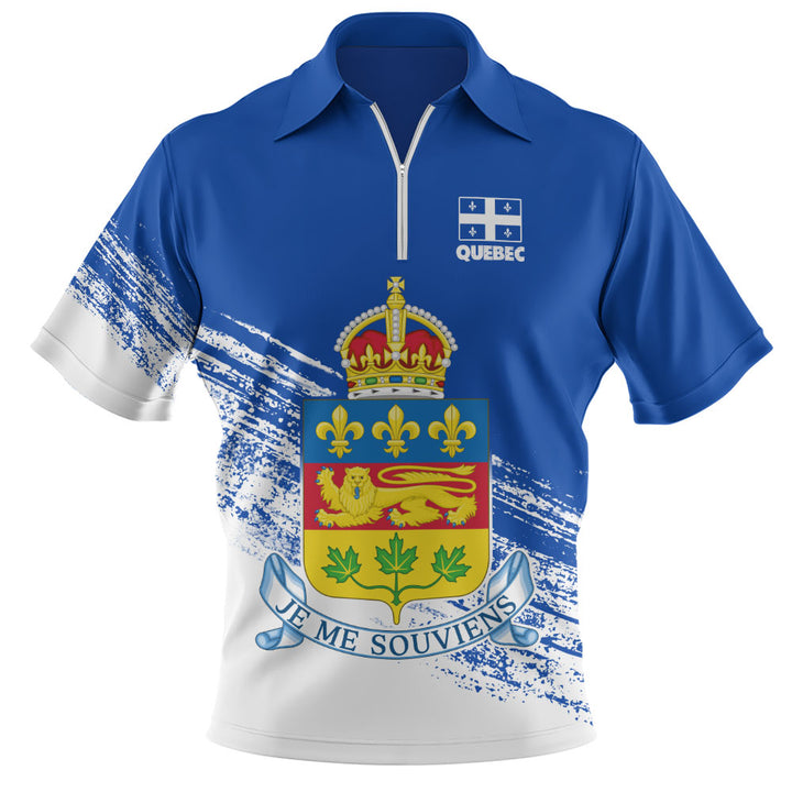 Quebec Zip Polo Shirt Pride Of The Provinces