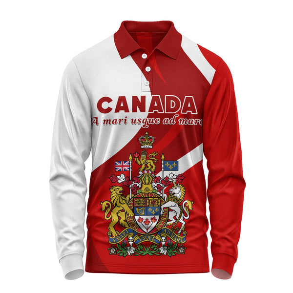 Canada Long Sleeve Polo Shirt Crest Of Identity