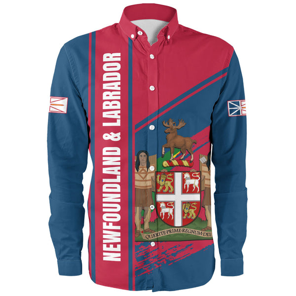 Newfoundland & Labrador Long Sleeve Shirt Heritage Strength Crest