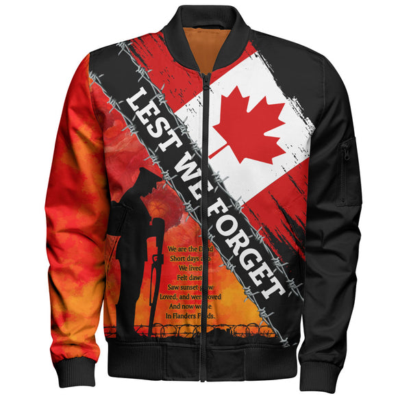 Canada Bomber Jacket Lest We Forget Canada Remembrance Day Poppy Pride