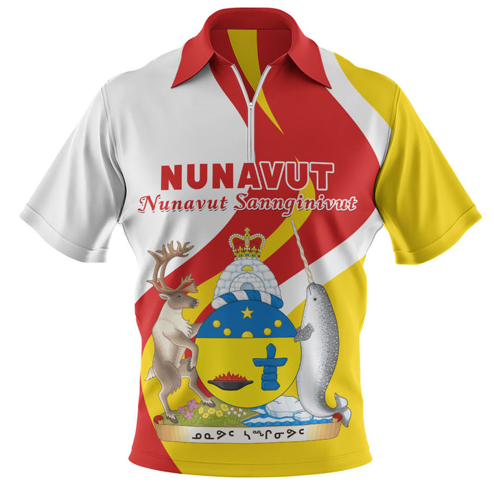 Nunavut Zip Polo Shirt Crest Of Identity