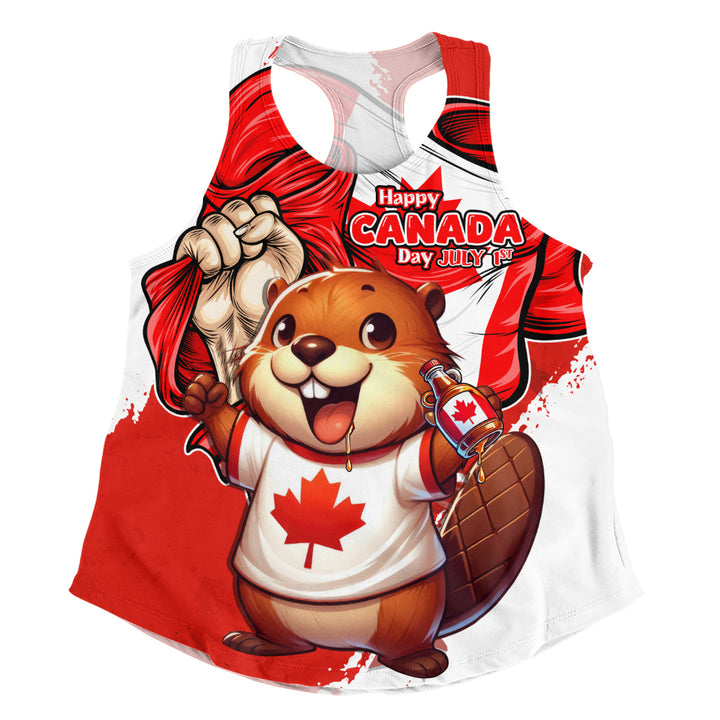 Canada Women Tank True North Cheer Canada Day Beaver Edition