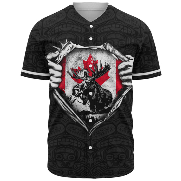 Canada Baseball Shirt Haida Maple Flag Moose Legacy