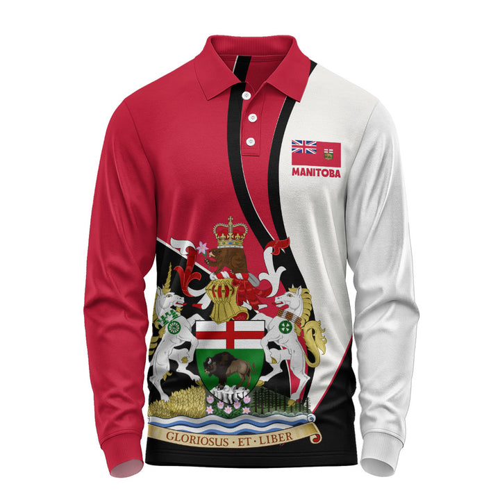 Manitoba Long Sleeve Polo Shirt Heritage Pride Of The North